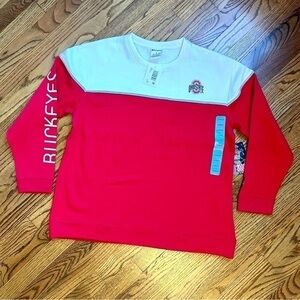 New Champion Women’s Ohio State Buckeyes Red & White Pullover Sweatshirt Sz L